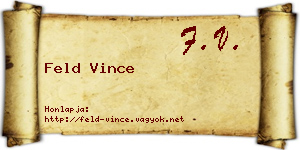 Feld Vince névjegykártya